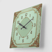 Horloge Carrée Art Deco Mint (Angle)