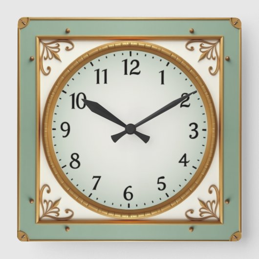 Horloge Carrée Art Deco Mint (Recto)