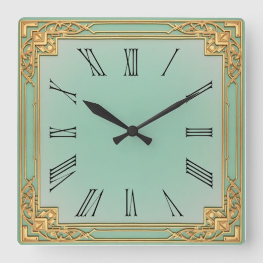 Horloge Carrée Art Deco Mint (Recto)
