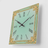 Horloge Carrée Art Deco Mint (Angle)