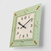 Horloge Carrée Art Déco Mint (Angle)