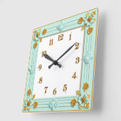 Horloge Carrée Art Déco Mint (Angle)