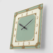 Horloge Carrée Art Deco Mint (Angle)