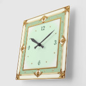 Horloge Carrée Art déco mint (Angle)