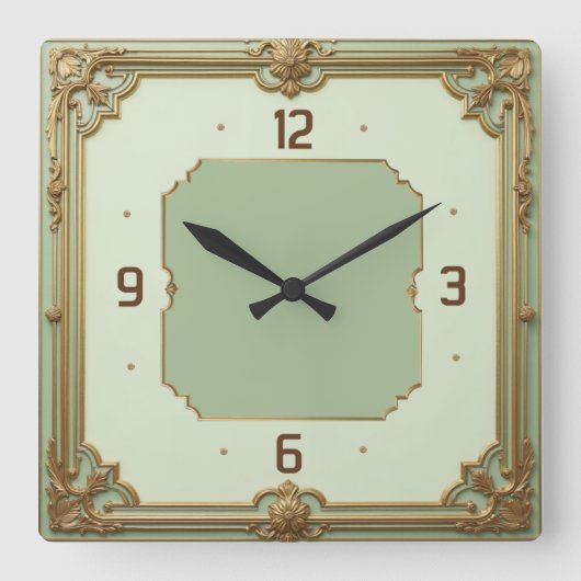 Horloge Carrée Art Deco Mint (Recto)
