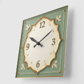 Horloge Carrée Art déco mint (Angle)