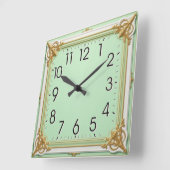 Horloge Carrée Art Deco Mint (Angle)