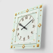 Horloge Carrée Art Déco Mint (Angle)