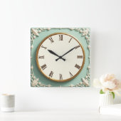 Horloge Carrée Art Deco Mint (Maison)