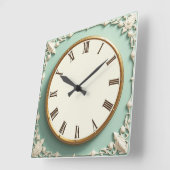 Horloge Carrée Art Deco Mint (Angle)