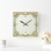Horloge Carrée Art déco mint (Maison)