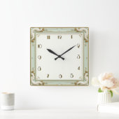 Horloge Carrée Art Déco Mint (Maison)