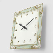 Horloge Carrée Art Déco Mint (Angle)