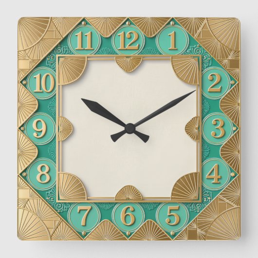 Horloge Carrée Art Deco Mint (Recto)