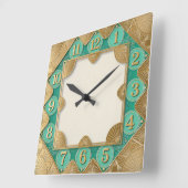 Horloge Carrée Art Deco Mint (Angle)