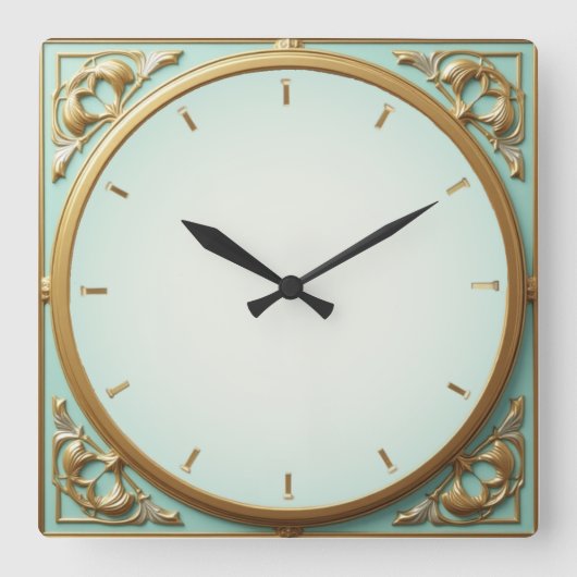 Horloge Carrée Art Déco Mint (Recto)