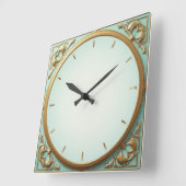 Horloge Carrée Art Déco Mint (Angle)
