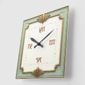 Horloge Carrée Art Déco Mint (Angle)