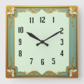 Horloge Carrée Art Deco Mint (Recto)
