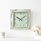 Horloge Carrée Art déco mint (Maison)