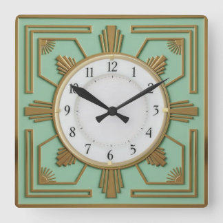 Horloge Carrée Art Deco Mint