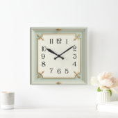 Horloge Carrée Art Déco Mint (Maison)