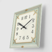 Horloge Carrée Art Déco Mint (Angle)