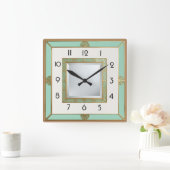 Horloge Carrée Art Déco Mint (Maison)