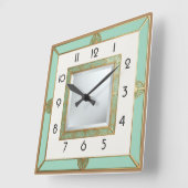 Horloge Carrée Art Déco Mint (Angle)