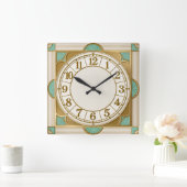 Horloge Carrée Art Déco Mint (Maison)