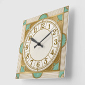 Horloge Carrée Art Déco Mint (Angle)
