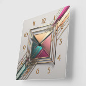 Horloge Carrée Art déco moderne (Angle)