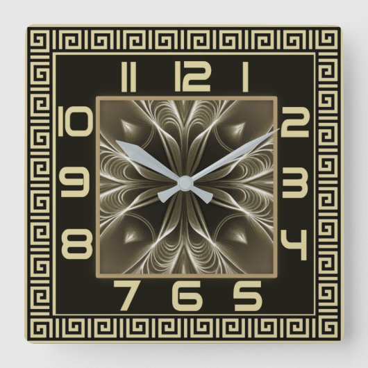 Horloge Carrée Art déco moderne (Recto)