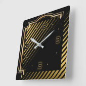 Horloge Carrée Art déco moderne et extra élégant (Angle)