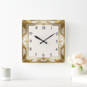 Horloge Carrée Art Deco or (Maison)