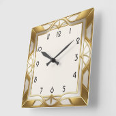 Horloge Carrée Art Deco or (Angle)
