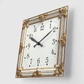 Horloge Carrée Art Déco Or (Angle)
