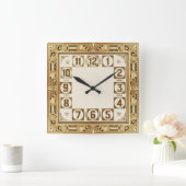 Horloge Carrée Art Déco Or (Maison)