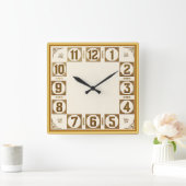 Horloge Carrée Art Déco Or (Maison)