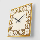 Horloge Carrée Art Déco Or (Angle)