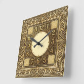 Horloge Carrée Art Déco Or (Angle)