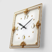 Horloge Carrée Art Déco Or (Angle)
