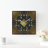 Horloge Carrée Art Déco Or (Maison)