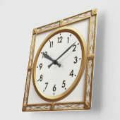 Horloge Carrée Art Déco Or (Angle)