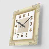 Horloge Carrée Art Déco Or (Angle)