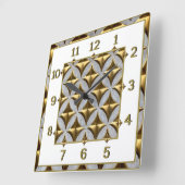 Horloge Carrée Art Déco Or (Angle)