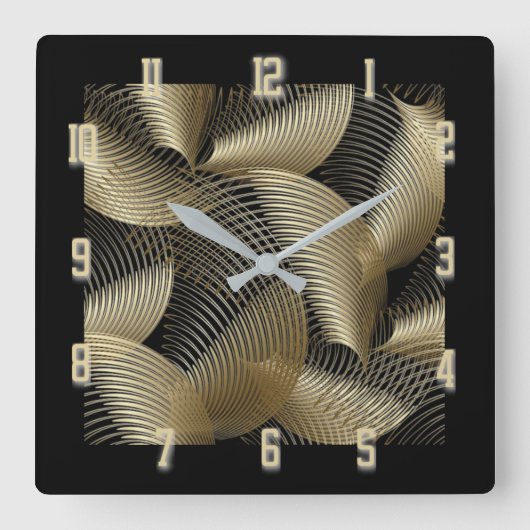 Horloge Carrée Art Deco or (Recto)