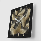 Horloge Carrée Art Deco or (Angle)