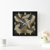Horloge Carrée Art Deco or (Maison)