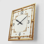 Horloge Carrée Art déco or et blanc (Angle)